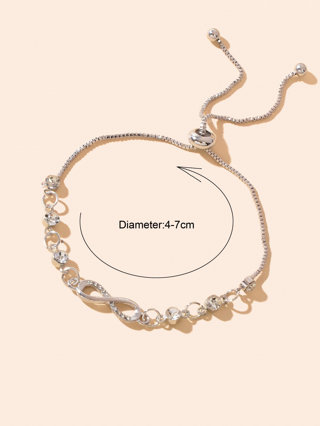 Fashion Women's Adjustable Chain Slide Bracelet Gorgeous Zircon Crystal Jewelry