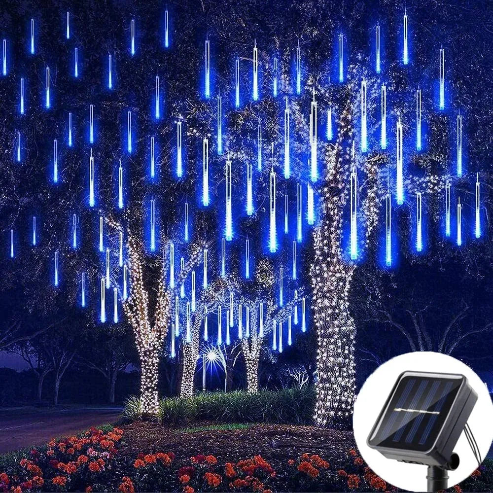 Waterfall LED String Lights - Solar Powered Outdoor Decoration
