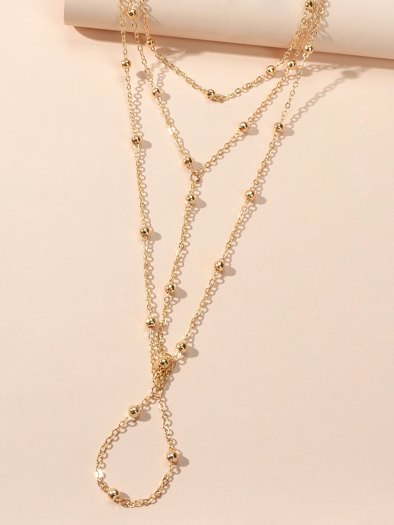 1pc Gold Chain Boho Layered Anklet with Toe Foot Jewellery Barefoot Sandal Ankle