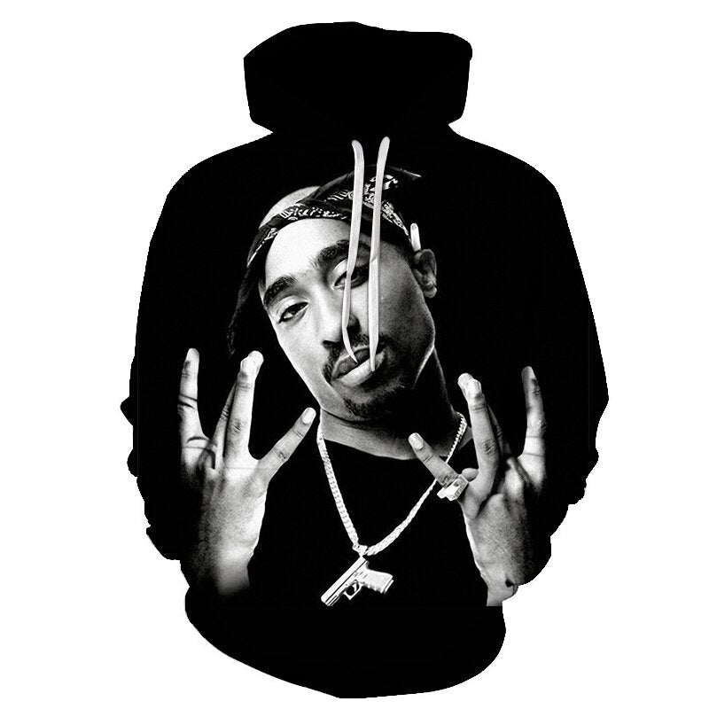 Pullover Hip Hop Rock Singer Men Women Sweatshirt Hoodies 3D Print  Tupac Shakur Clothing Plus S-6XL