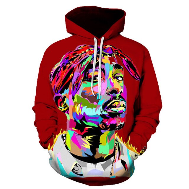 Pullover Hip Hop Rock Singer Men Women Sweatshirt Hoodies 3D Print  Tupac Shakur Clothing Plus S-6XL
