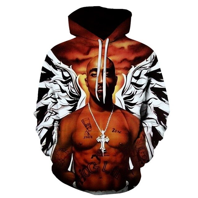 Pullover Hip Hop Rock Singer Men Women Sweatshirt Hoodies 3D Print  Tupac Shakur Clothing Plus S-6XL