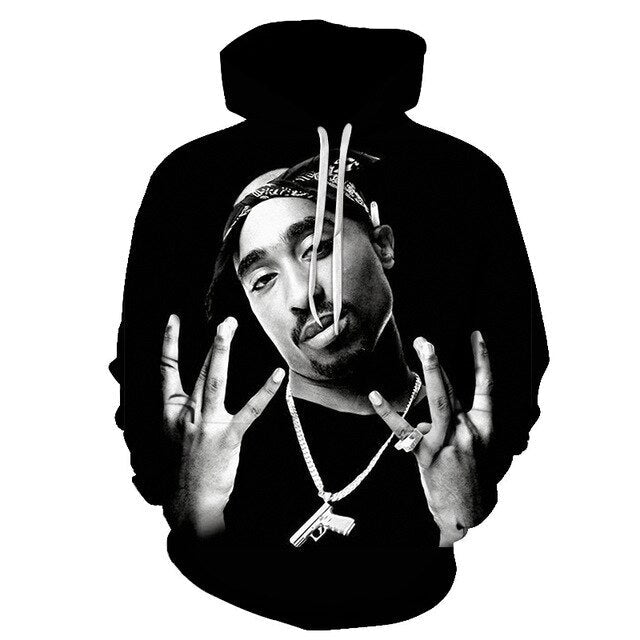 Pullover Hip Hop Rock Singer Men Women Sweatshirt Hoodies 3D Print  Tupac Shakur Clothing Plus S-6XL