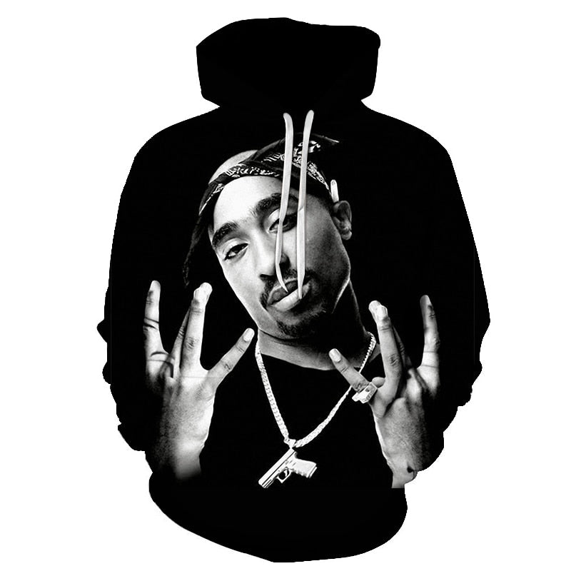 Pullover Hip Hop Rock Singer Men Women Sweatshirt Hoodies 3D Print  Tupac Shakur Clothing Plus S-6XL