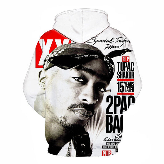 Pullover Hip Hop Rock Singer Men Women Sweatshirt Hoodies 3D Print  Tupac Shakur Clothing Plus S-6XL